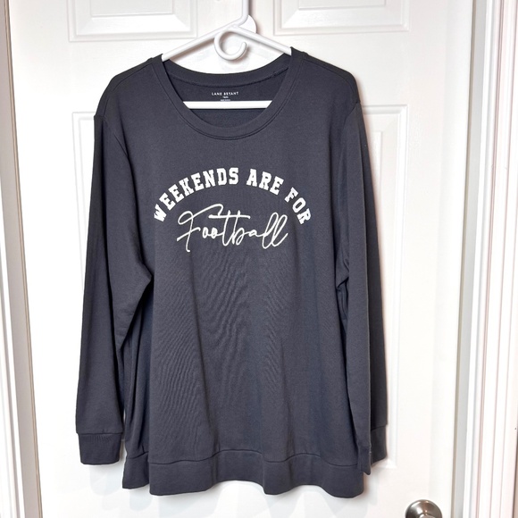 Lane Bryant Weekends are for Football Gray Sweatshirt Size 18/20 EUC - Picture 1 of 8